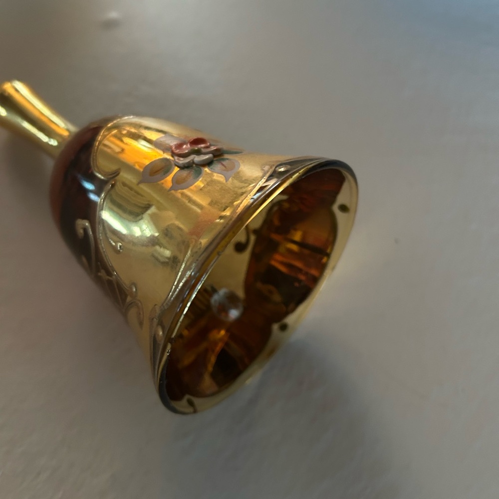 ANTIQUE MURANO Elegant Gold and Orange Decorative Glass Bell, BEAUTIFUL SHAPE - Picture 8 of 8